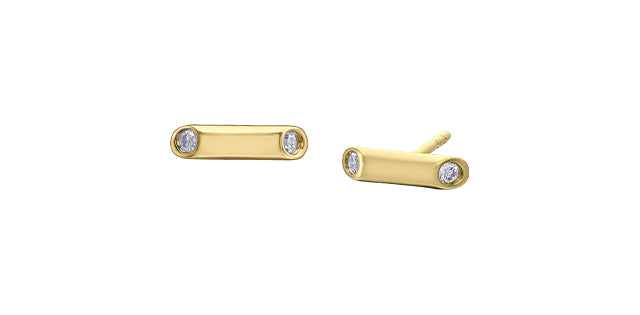 10K Yellow Gold 0.06cttw Diamond Earrings