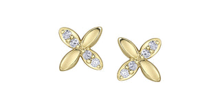 10K Yellow Gold 0.06cttw Diamond Earrings