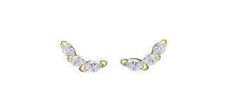 10K Yellow Gold 0.10cttw Diamond Earrings