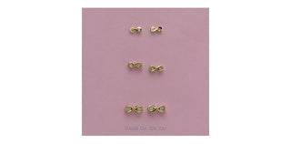 10K Yellow Gold 0.01cttw Round Brilliant Cut Infinity Diamond Stud Earrings