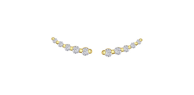 10K Yellow Gold 0.25 cttw Diamond Stud Earrings