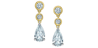 14K Yellow and White Gold 2.50cttw Lab Grown Diamond Earrings