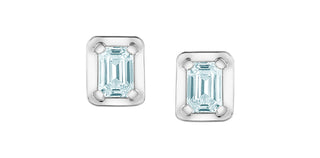 10K White Gold 0.46cttw Lab Grown Emerald Cut Diamond Earrings