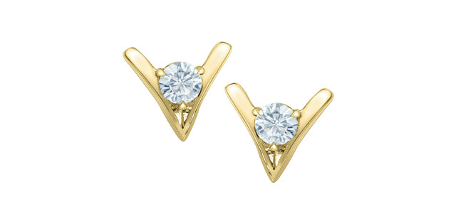 10K Yellow Gold 0.50cttw Lab Grown Diamond Earrings