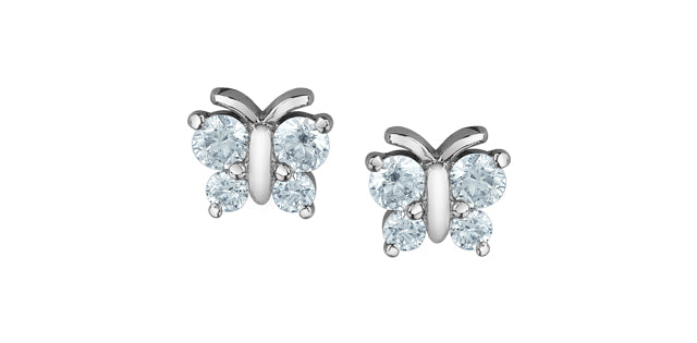 10K White Gold 0.34cttw Lab Grown Diamond Butterfly Earrings