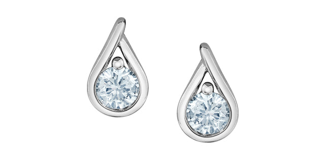 10K White Gold 0.25cttw Lab Grown Diamond Earrings