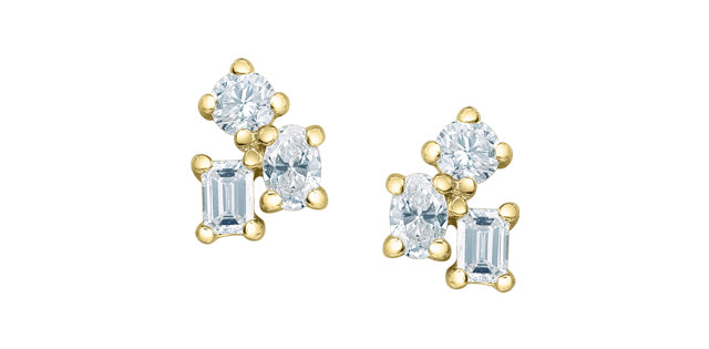 10K Yellow Gold 0.30cttw Lab Grown Diamond Earrings