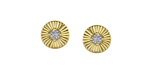 10K Yellow Gold 0.04 cttw Diamond Stud Earrings