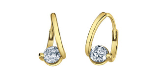 18k Yellow Gold 0.60cttw Maple Leaf Diamonds Earrings