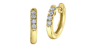 10K Yellow Gold 0.24cttw Canadian Diamond Hoop Earrings