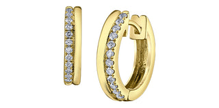 10K Yellow Gold 0.24cttw Canadian Diamond Hoop Earrings