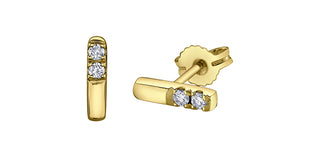 10K Yellow Gold 0.129ct Canadian Diamond Earrings
