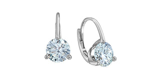 14K White Gold Lab-Grown Diamond Earrings