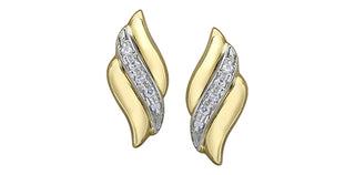 10K Yellow Gold 0.10cttw Diamond Earrings