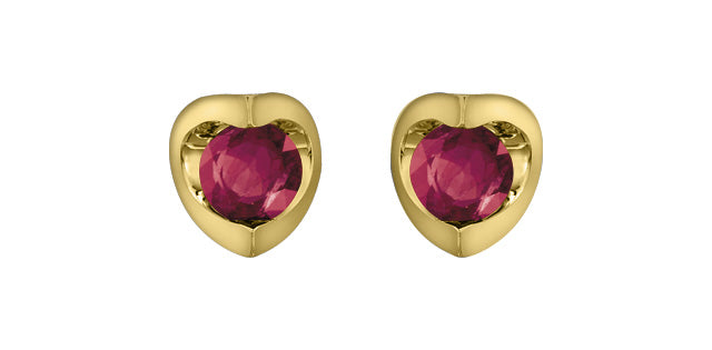 10K Yellow Gold Ruby Earring