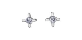 10K White Gold 0.05cttw Diamond Stud Earrings