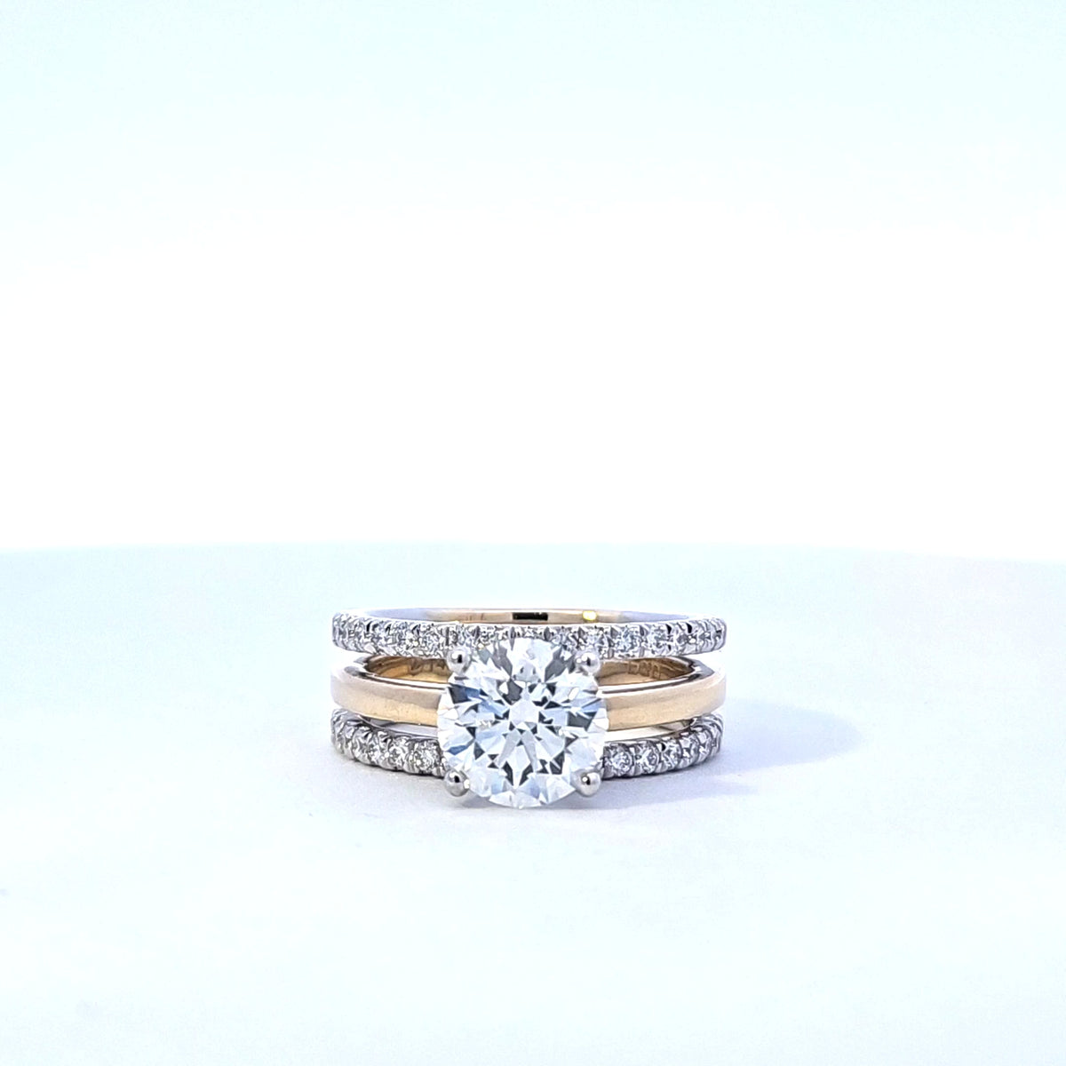 14K Yellow and White Gold 2.74cttw Lab Grown Diamond Ring