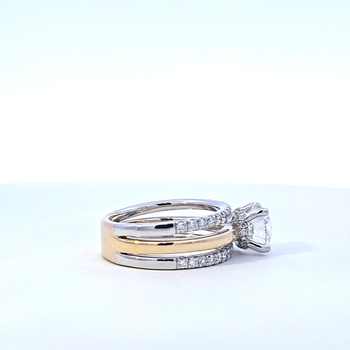 14K Yellow and White Gold 2.74cttw Lab Grown Diamond Ring