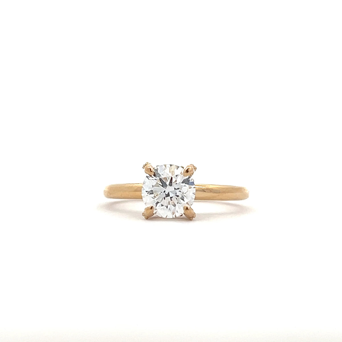 18K Yellow Gold 1.00ct Lab Grown Diamond Ring with Hidden Halo