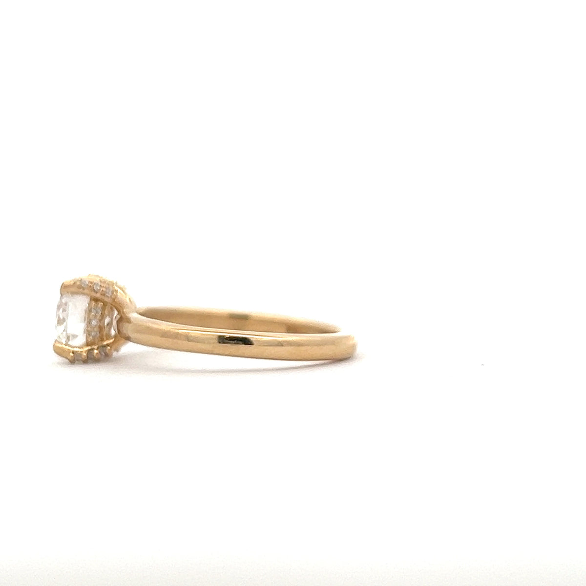 18K Yellow Gold 1.00ct Lab Grown Diamond Ring with Hidden Halo
