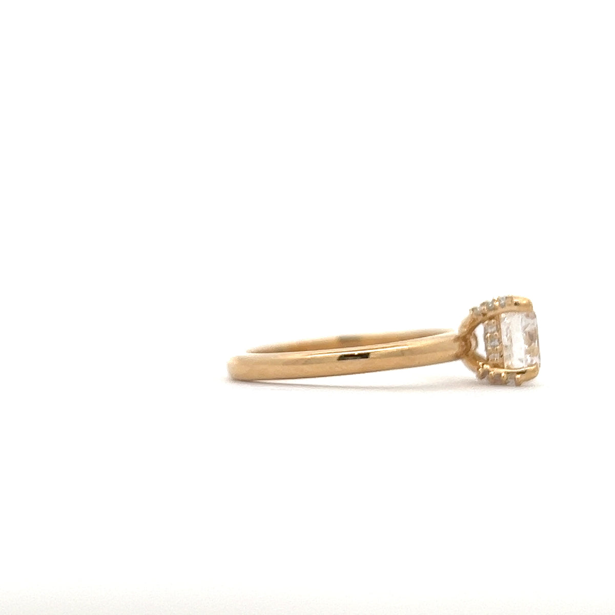 18K Yellow Gold 1.00ct Lab Grown Diamond Ring with Hidden Halo