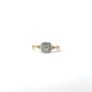 10K Yellow Gold 0.30cttw Gold Diamond Ring with Halo