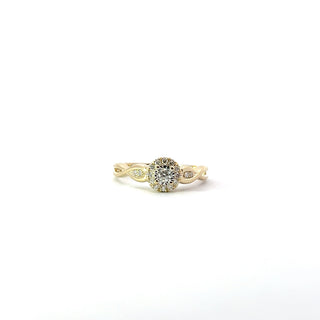 10K Yellow Gold 0.20cttw Gold Diamond Ring with Halo