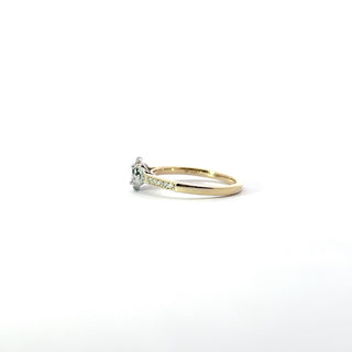 10K Yellow and White Gold 0.25cttw Diamond Ring with Halo