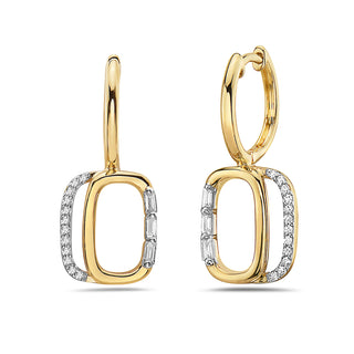 Aretes de diamantes de 0,18 quilates en oro amarillo de 14 quilates