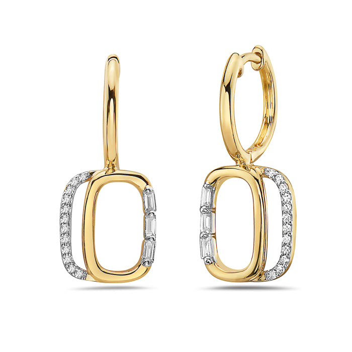 14K Yellow Gold 0.18cttw Diamond Earrings