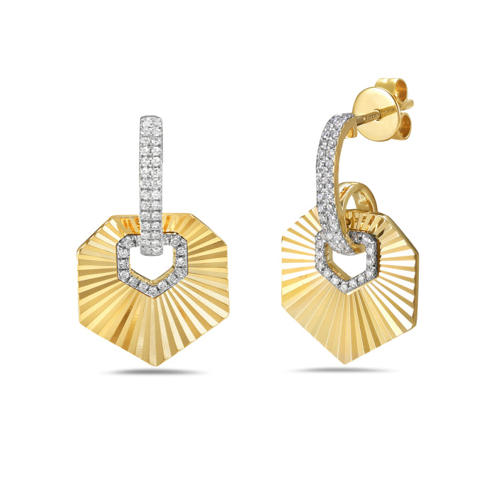 14K Yellow Gold 0.22cttw Diamond Earrings