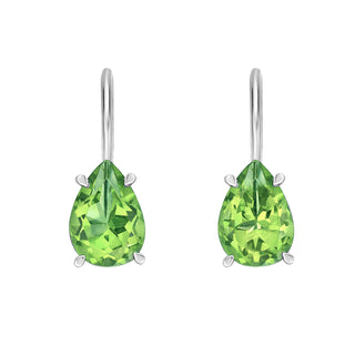 10K White Gold Prong-set Peridot Earring