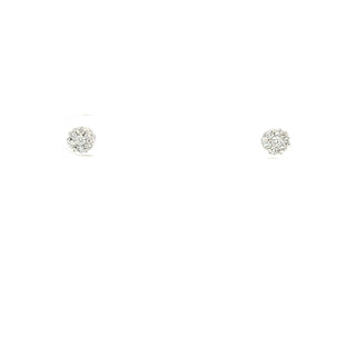 14K White Gold 0.25cttw Diamond Cluster Earrings