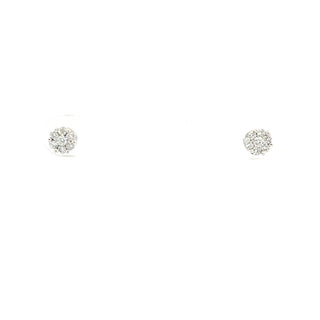 14K White Gold 0.25cttw Diamond Cluster Earrings
