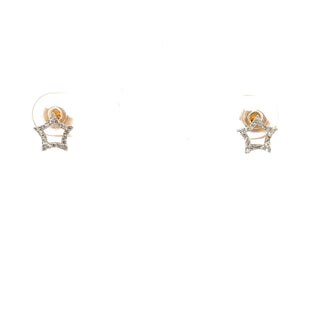 14K White Gold Diamond Star Stud Earrings