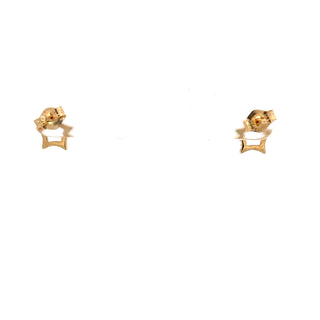 14K White Gold Diamond Star Stud Earrings