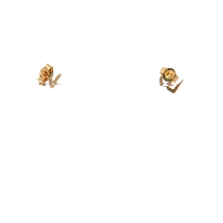 14K Yellow Gold 0.109cttw Diamond Love Earrings
