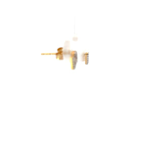 14K Yellow Gold 0.109cttw Diamond Love Earrings
