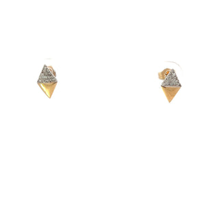 14K 2-Tone Gold Diamond Earrings