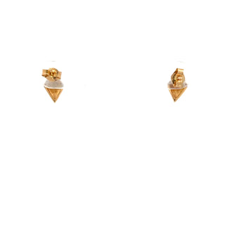 14K 2-Tone Gold Diamond Earrings