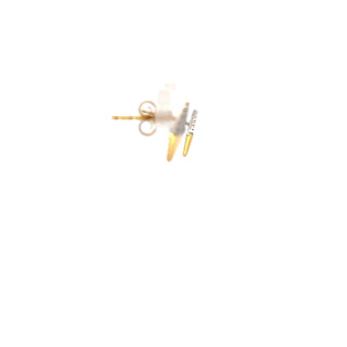 14K 2-Tone Gold Diamond Earrings