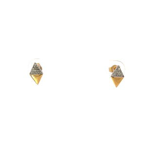 14K 2-Tone Gold Diamond Earrings