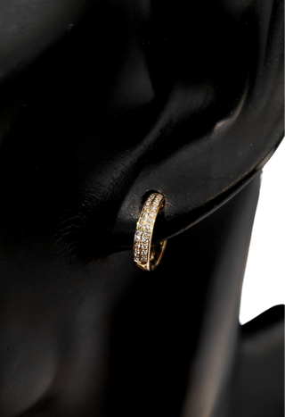 14K Yellow Gold 0.17 cttw Diamond Hoop Earrings
