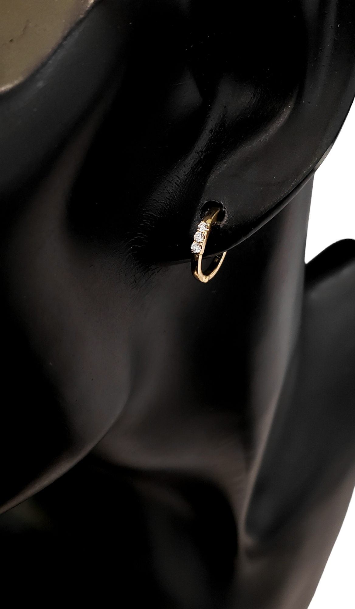 14K Yellow Gold 0.08 cttw Diamond Hoop Earrings