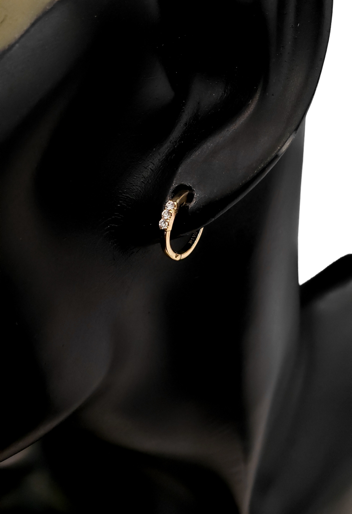 14K Yellow Gold 0.08 cttw Diamond Hoop Earrings