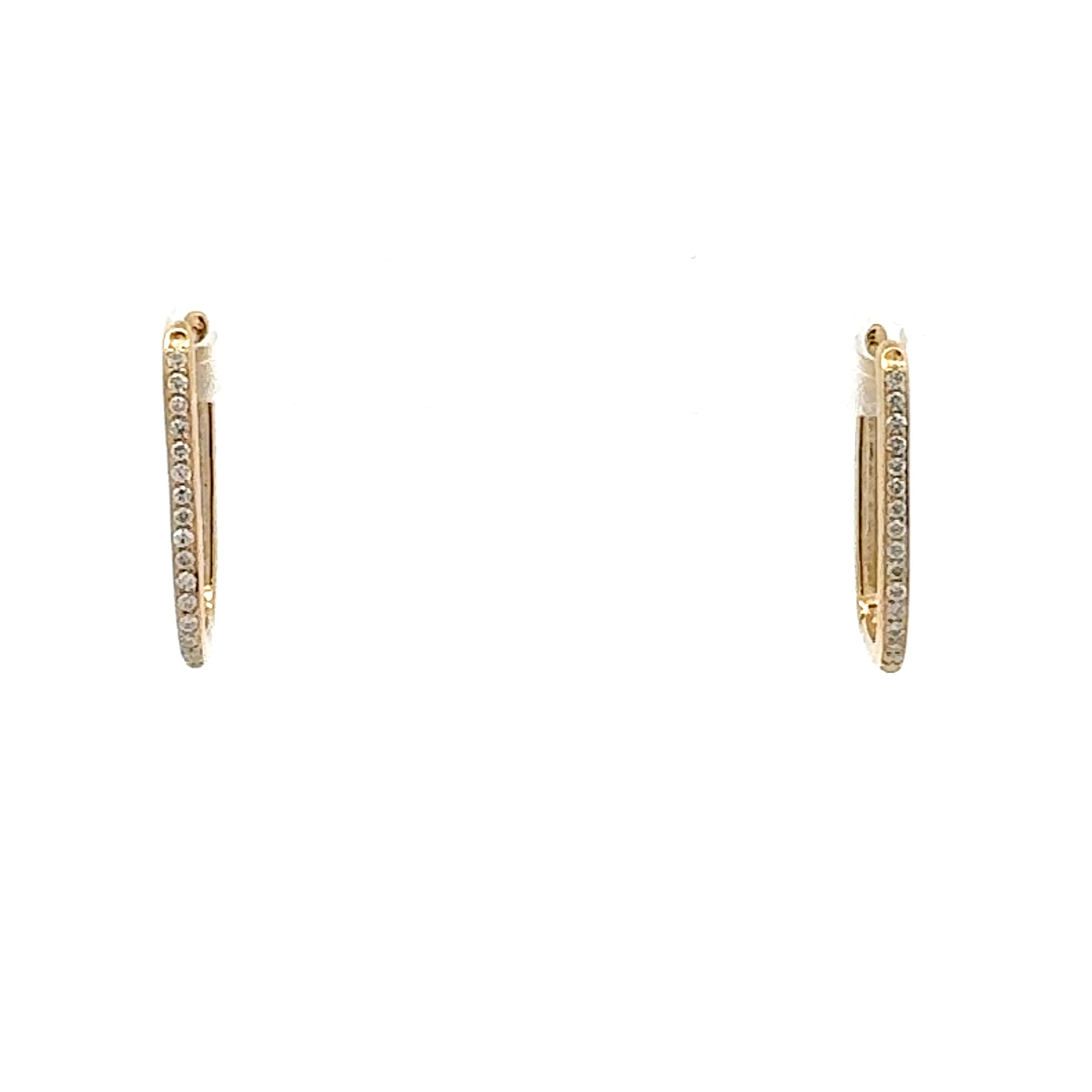 10K Gold cttw Diamond Square Hoop Earrings