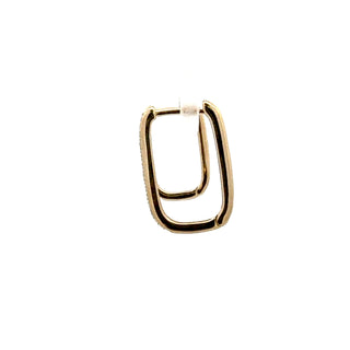 10K Yellow Gold 0.12 cttw Diamond Square Hoop Earrings