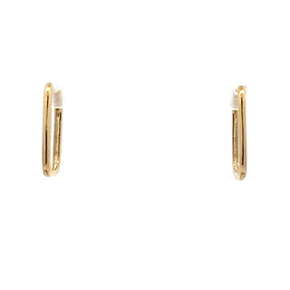 10K Yellow Gold 0.12 cttw Diamond Square Hoop Earrings