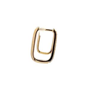 10K Yellow Gold 0.12 cttw Diamond Square Hoop Earrings