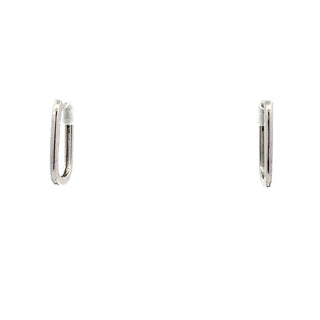 10K White Gold 0.09 cttw Diamond Square Hoop Earrings
